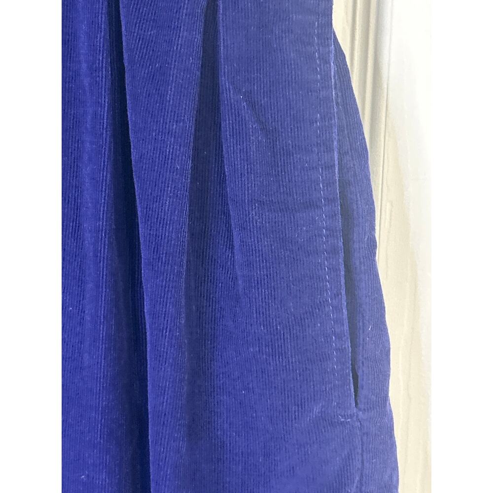 VTG Bryn Connelly Royal Blue Corduroy Jumper Dress Size 6 Pinafore Midi EUC 90s - Picture 4 of 5